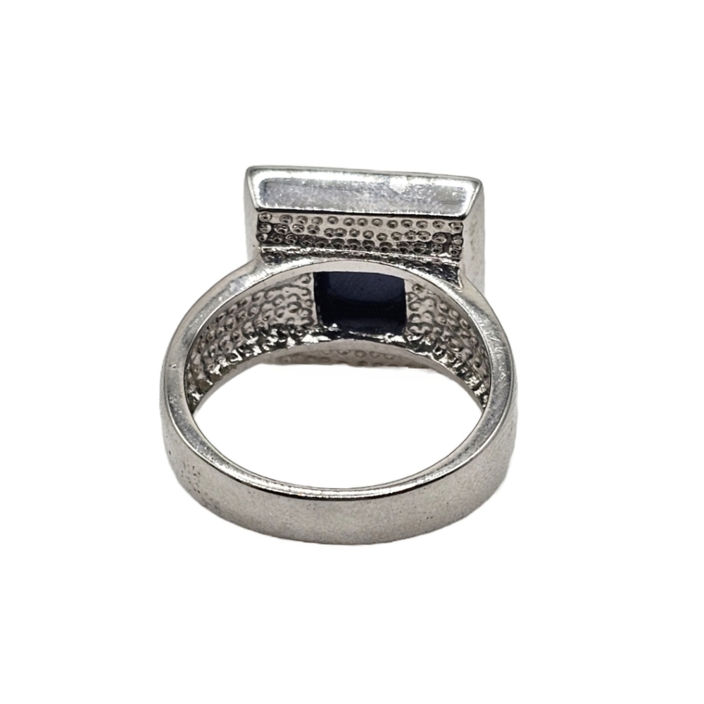 Mosaic Mother Of Pearl Square Statement Ring Size 9 - Picture 2 of 5